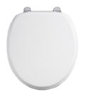 <!--F#f_0-->Burlington Soft Close Gloss White Toilet Seat, Chrome Hinges, S18<!--F/-->