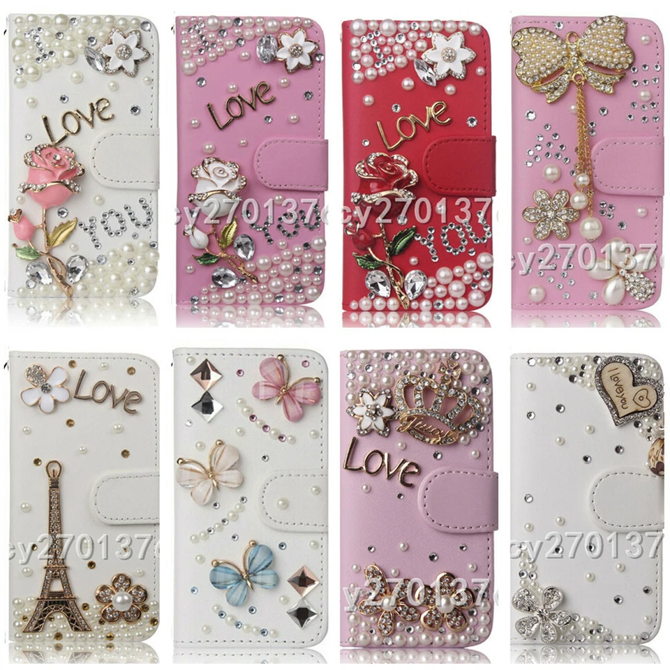 For Apple iPhone 17 Bling Leather PHONE Case Cover & straps - Image 3 of 4