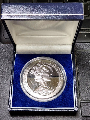 1990 Isle of Man Black Pearl Proof 150th Anniv. Black Penny Crown