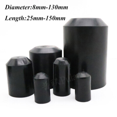 2:1 Schrumpf Endkappe mit kleber Kabel Schrumpfkappe Schwarz 1-10STK Φ8mm-Φ130mm