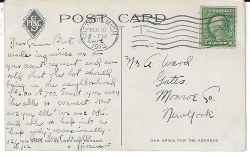 Western High School, Detroit, Mich. 1912 used card - Picture 2 of 2