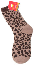 Joe Boxer Women's Brown Cheetah Leopard Cozy Warm Stocking Stuffer Socks Sz 4-10
