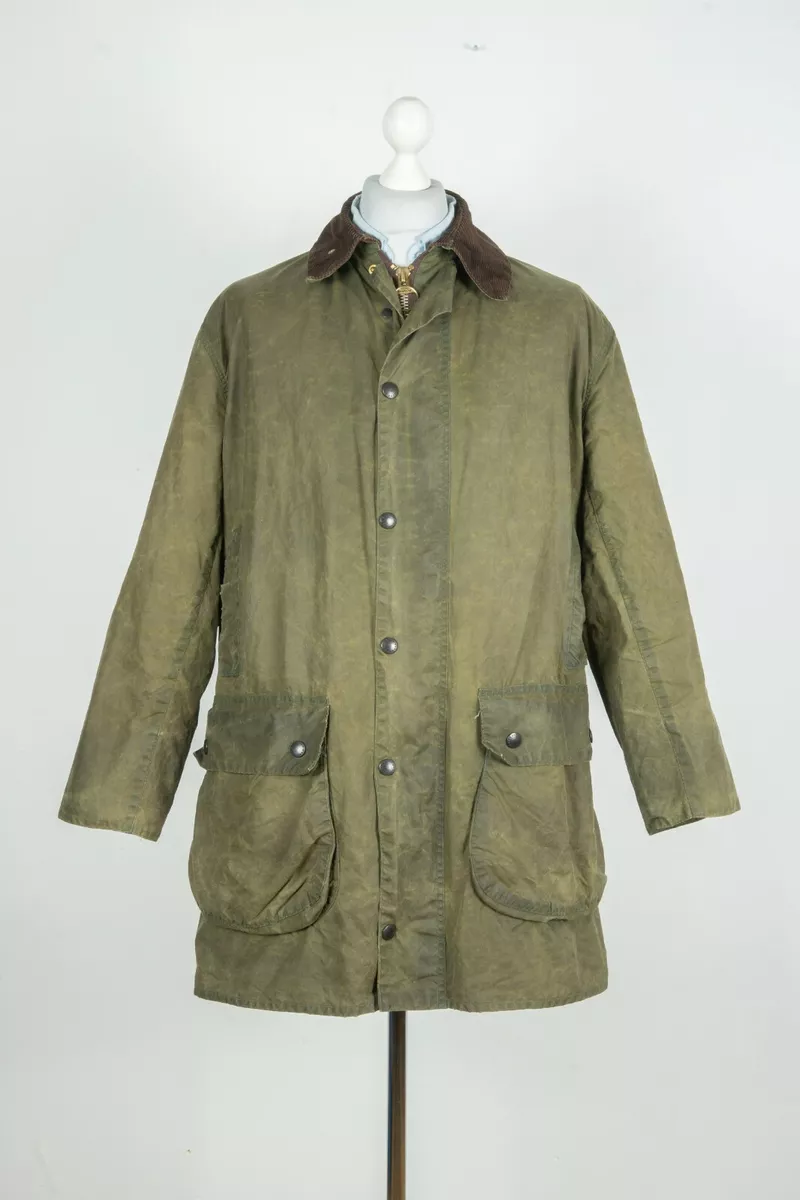 Mens Barbour Classic Border Wax Cotton Olive Jacket Liner Size C42