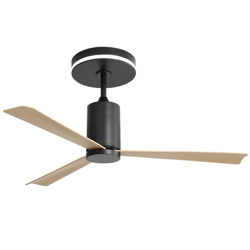 52 Inch Modern Flush Mount Ceiling Fan with led light and Remote Control, 3 ABS - Picture 2 of 10
