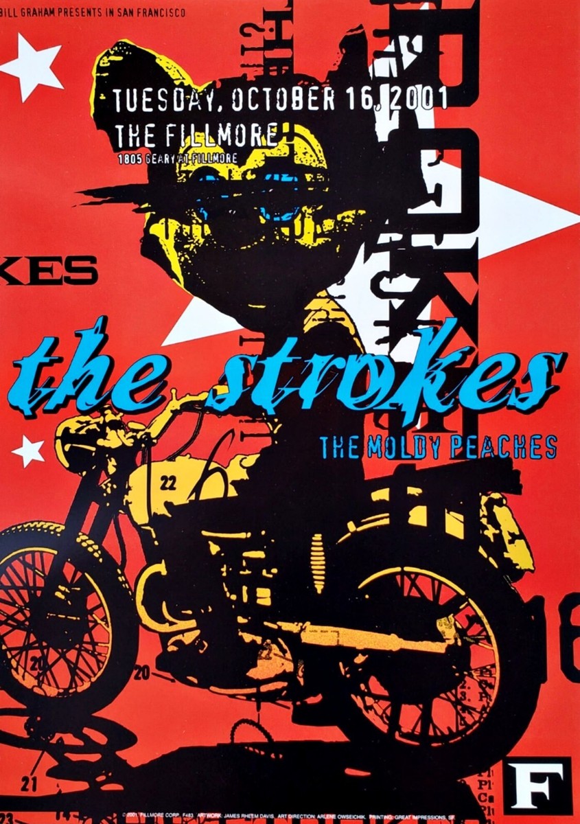 The Strokes Concert Poster with The Moldy Peaches 2001 at The