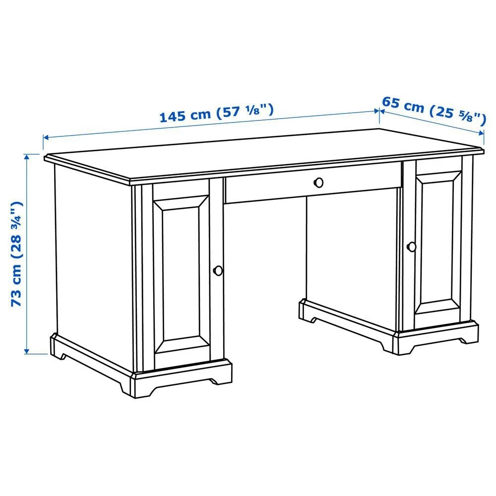 Ikea Liatorp Desk White With Drawer And Cupboards