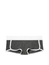 Victoria's Secret PINK Logo Boyshort Panty Heather Grey w White band