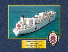 USNS COMFORT T-AH-20 Custom Personalized Print of US Navy Ships Unique Gift Idea