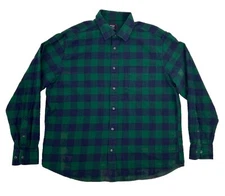 UNTUCKit Barrelstone Flannel Shirt Men XL Blue Green Checker Button Up