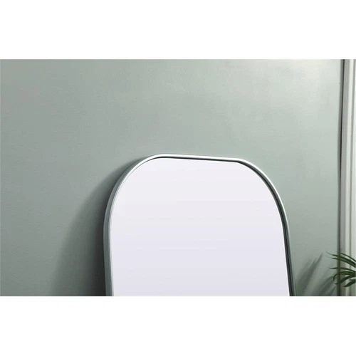 Elegant Decor Blaire 32x66" Arch Modern Wood/Iron Full Length Mirror in Silver - Picture 6 of 8