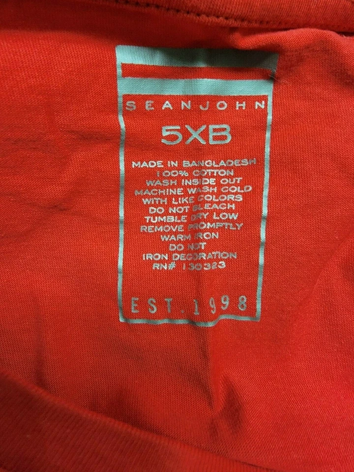 Sean John Mens Shirt Size 5X B Red Black Silver Skull - Image 2 of 4