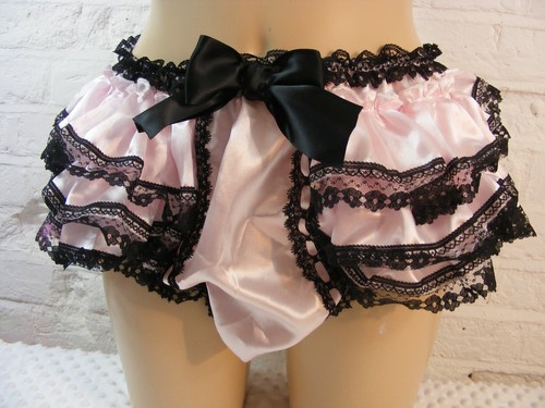 Satin Ruffle Panties - Adult Sissy/Lingerie Style, Multiple Sizes & Colors Available