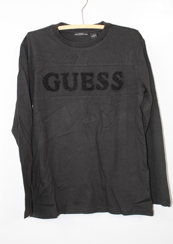 Guess Girls Long Sleeved Casual Black T-Shirt Size 8