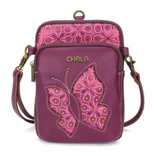 CHALA HANSBAGS UNI CELLPHONE XBODY BUTTERFLY Purple 2NWT