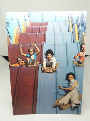 Spaß auf dem Riesenastrogleiter am Billing Aquadrom Vintage Postkarte 70er Jahre