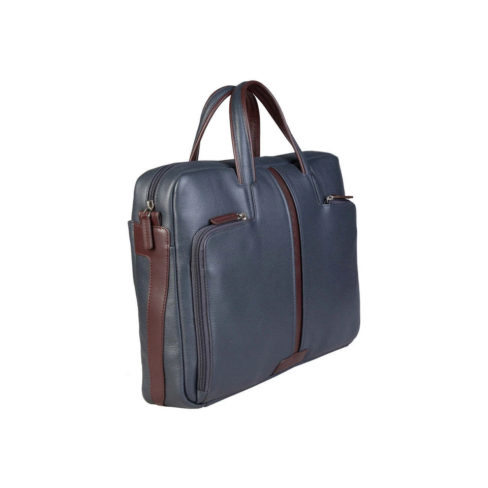 dossier Piquadro CA1903X1 Sac bandoulière homme cuir bleu - Photo 3/4