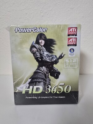 PowerColor HD 3650 ATI Radeon 3D Graphics Card 512Mb 128bit Crossfire X PCI-E