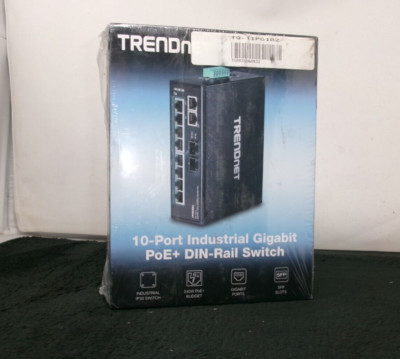 TRENDnet 10 port Industrial Gigabit Poe+ DIN-Rail Switch