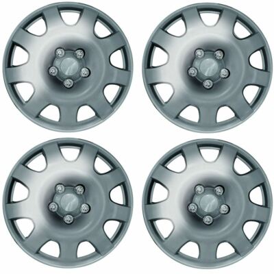 Set Of 4 Silver 15 Inch Wheel Trims / Hub Caps For Toyota Auris, Avensis, Aygo