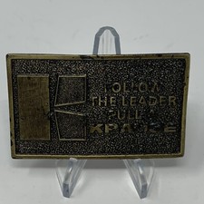 Vintage Krause Plow FOLLOW THE LEADER PULL A KRAUSE belt buckle