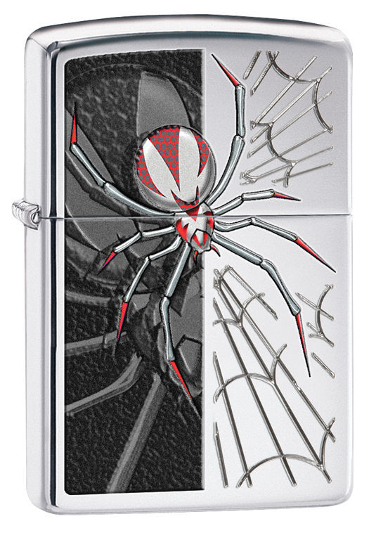 Zippo Windproof High Polished Chrome Lighter With Spider, # 28795