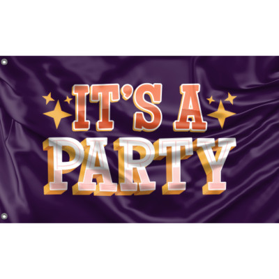 It's A Party Flagge, einzigartiges Design, 3 x 5 Fuß / 90 x 150 cm Größe, hergestellt in der EU