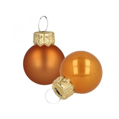 Mini Weihnachtskugeln Glas Orange 2cm 44St Christbaumschmuck Deko, 44 Stück