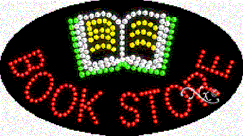 BRAND NEW “BOOK STORE" 27x15 OVAL SOLID/ANIMATED LED SIGN w/CUSTOM OPTIONS 24498 - Picture 1 of 3