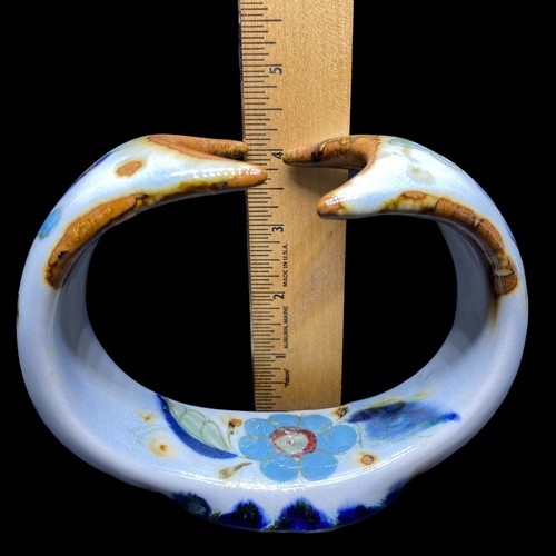 Einzigartiger TONALA Ken Edwards Pottery Mexiko handbemalter Kerzenhalter offener Ständer - Bild 11 von 12