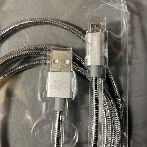 PowerXcel Durable 4 Ft. Rapid Charge Micro USB Metallic Charge & Sync Cable - Picture 8 of 24