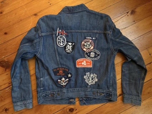 Polo Ralph Lauren Small Trucker Patch Jacket RRL  Preppy Patchwork VTG Nautical image 2