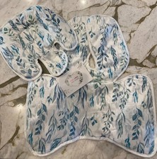 Soft Baby Car Seat Head  Body Support 2-in-1 Reversible Insert Liner Green Leaf