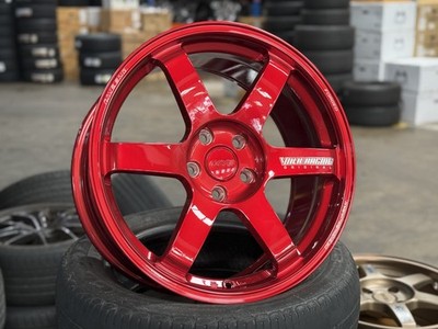 New 18x8.5 NK TE37 Flow Formed Candy RED (4 Wheel) 5x114.3 HONDA TOYOTA MAZDA