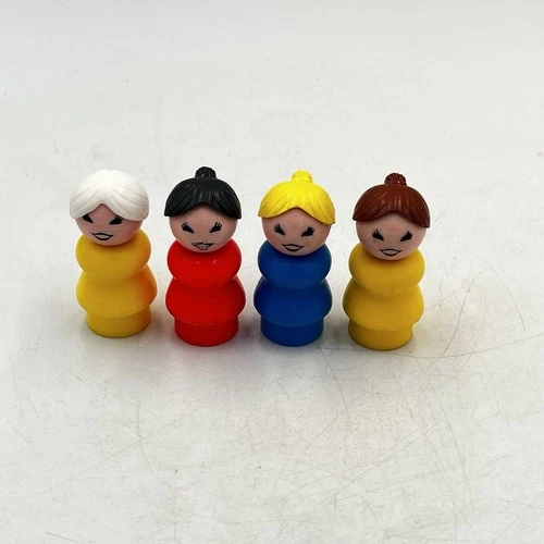 Vintage Fisher Price Little People Set Of 4 Women Girls Night Sisterhood Figures