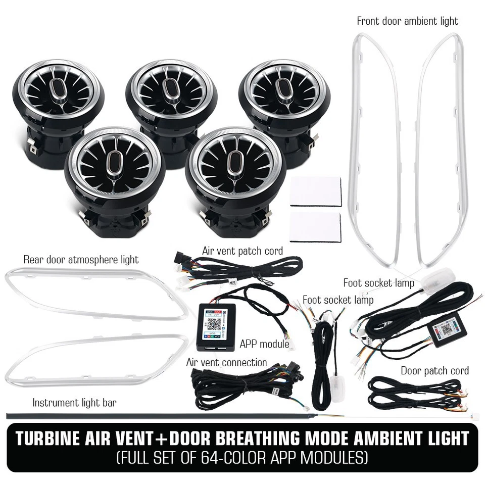 APP de luz ambiental de ventilación de aire LED para Mercedes Benz W117 CLA180 CLA200 CLA250 CLA45 Foto 3 de 4