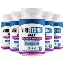 (5 Pack) VirilTonic Max for Men Male Health Pills for Vitality & Energy 60ct