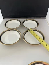 Set Of 4 Fruit/Dessert bowl Palermo Black, Richard Ginori,5 1/8” Italy Ice Cream