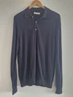 LUCA FALONI Blue 70% Cashmere 30% Silk Button Neck Jumper Size M