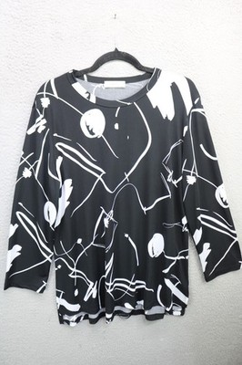 Jess & Jane Long Sleeve Silky Artsy Tunic-Large-Artsy-Boho-Whimsigoth