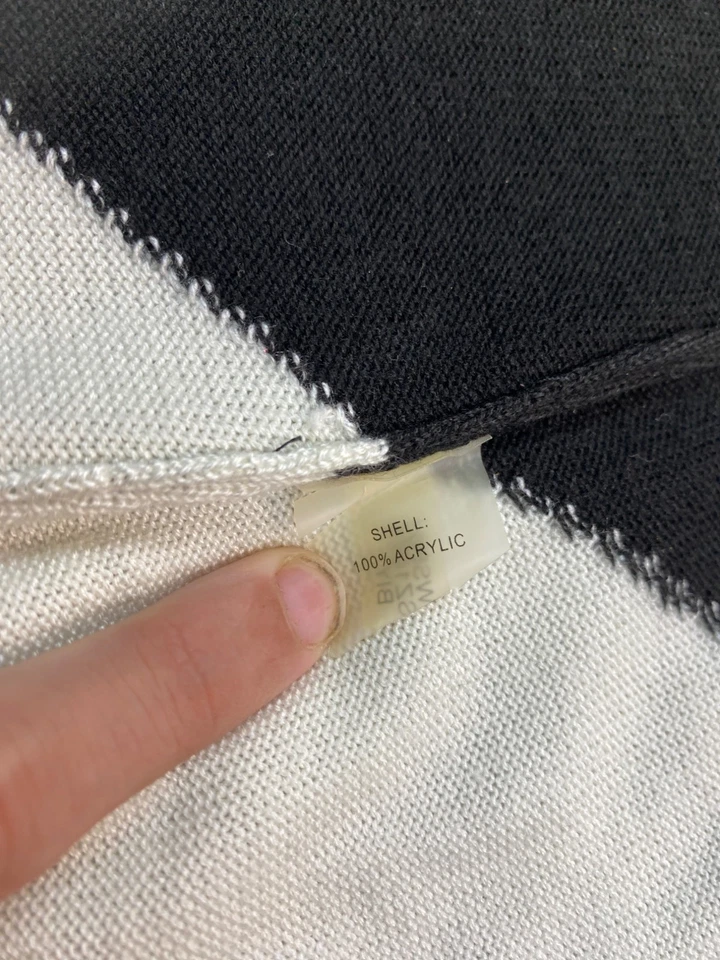 Ivanka Trump 毛衣女式小号黑色几何垂褶瀑布开衫全新带标签 — 第 4/4 张图片