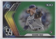 2022 Bowman Chrome Scouts Top 100 Green Refractor 94/99 Shane Baz #BTP-59 02u3