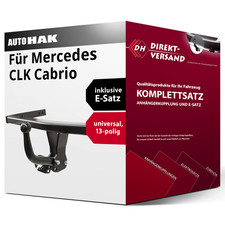 Für CLK Cabrio A208 (Auto Hak) Anhängerkupplung starr + E-Satz 13pol universell
