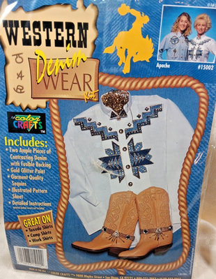 #ad Color Crafts WESTERN DENIM WEAR Appliqué Embellish APACHE Kit #15002 USA MADE $9.99