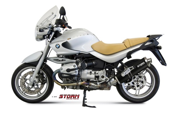 Storm Oval Auspuff Schwarz Passend FüR BMW R 1150 R 2000-2006-image