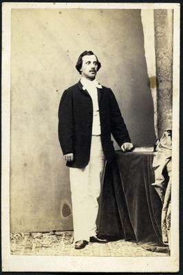 elegant man, mustache, signature, by HARMSEN, Vienna, WIEN, antique CDV, , 1860'