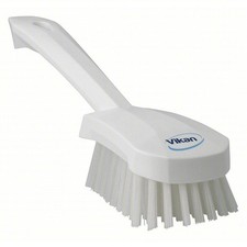 Vikan 41925 Short Handle Scrubbing Brush- Stiff, White