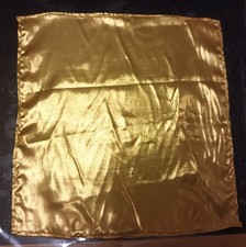 Fazzoletto uomo nuovo tascabile quadrato oro lucido sottile raso fatto a mano