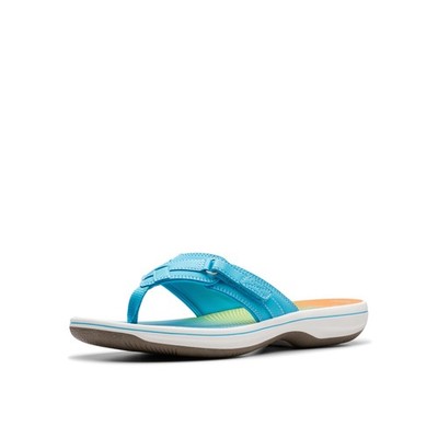 Clarks Women's Breeze Sea FlipFlop, Turquoise Ombre, 9