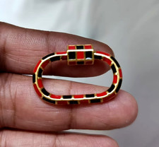 Handmade Sterling Silver Black & Red Enamel O...