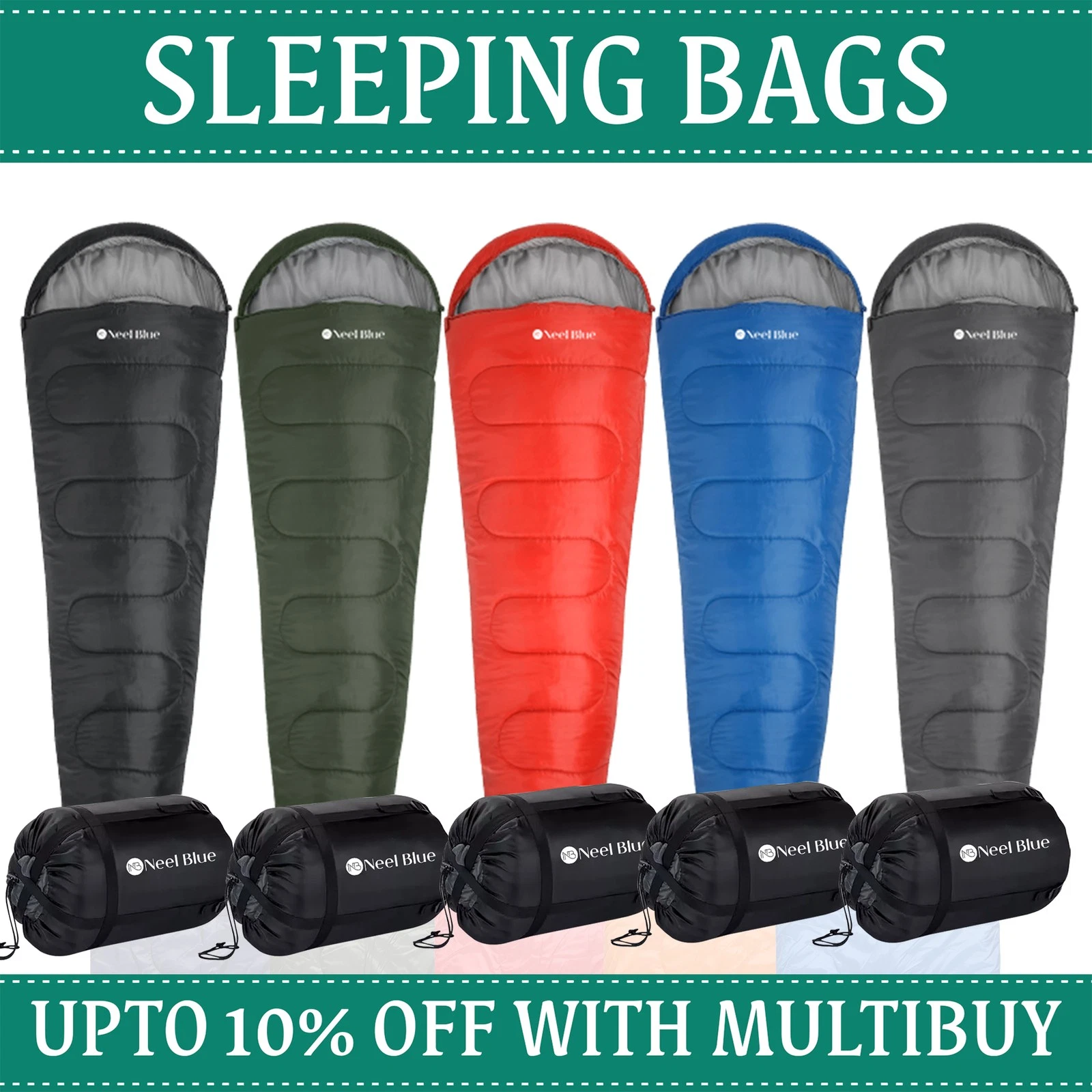 4 Seasons Mummy Sleeping Bag for Adults Lightweight with Compact Bag Camping
